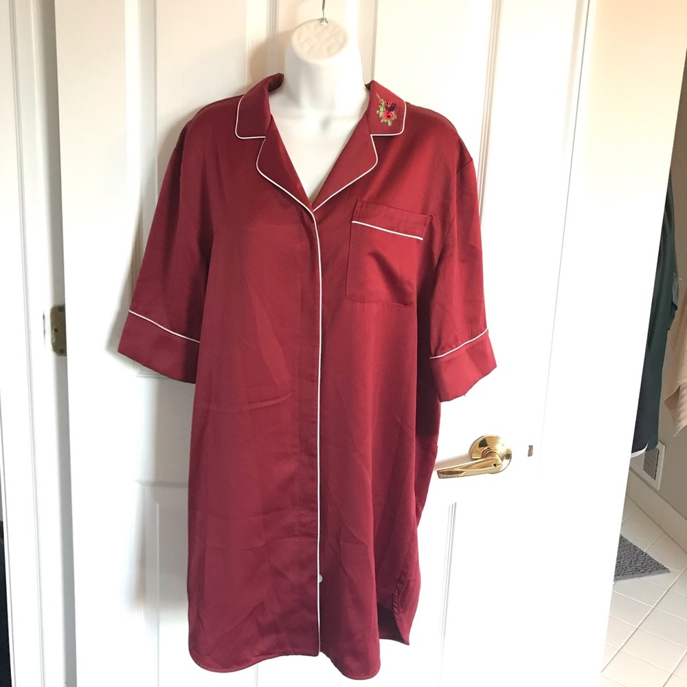 Bed to Brunch Rose Embroidered Nightshirt, XSmall